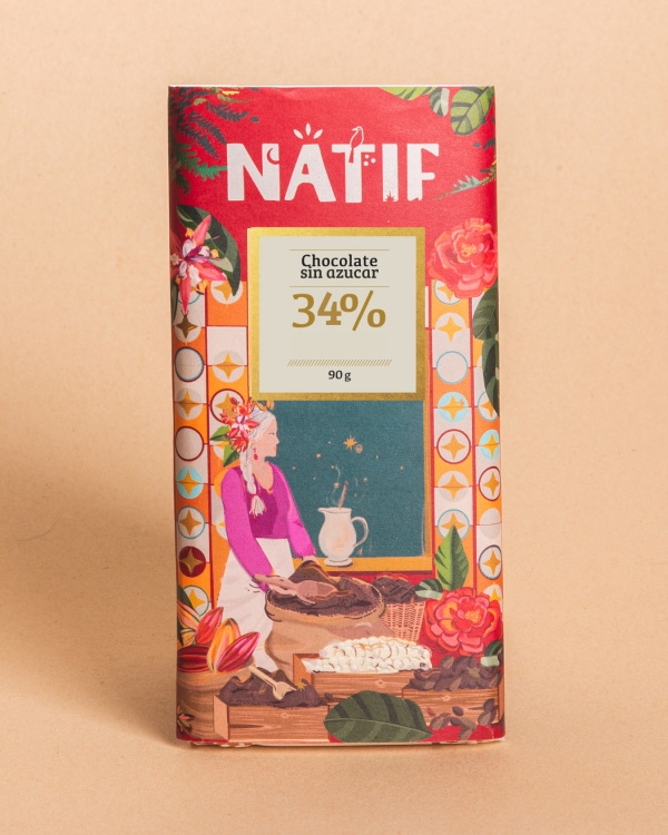 Chocolate de Leche 34% sin azúcar origen Belga