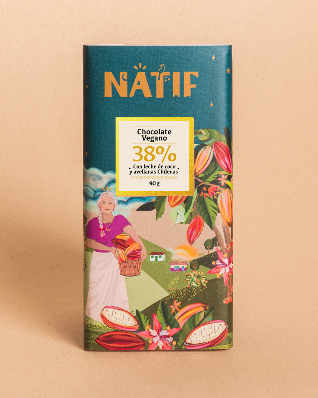 Chocolate Cacao 38% con Leche de Coco origen Perú