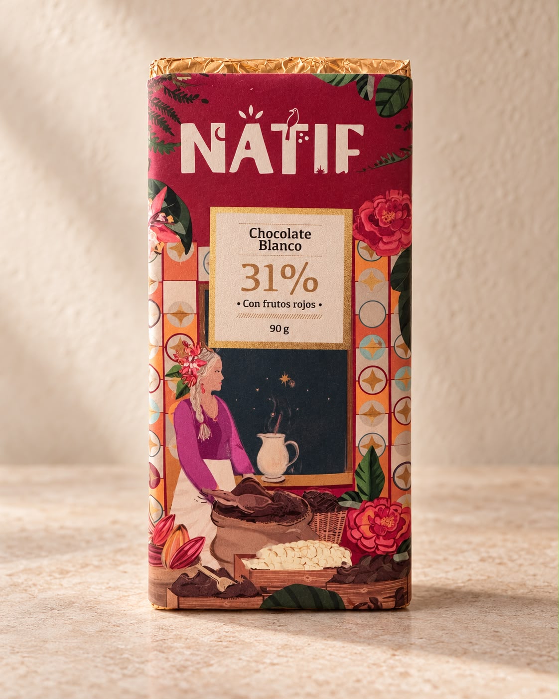 Chocolate Blanco 31% con Frambuesas origen Belga