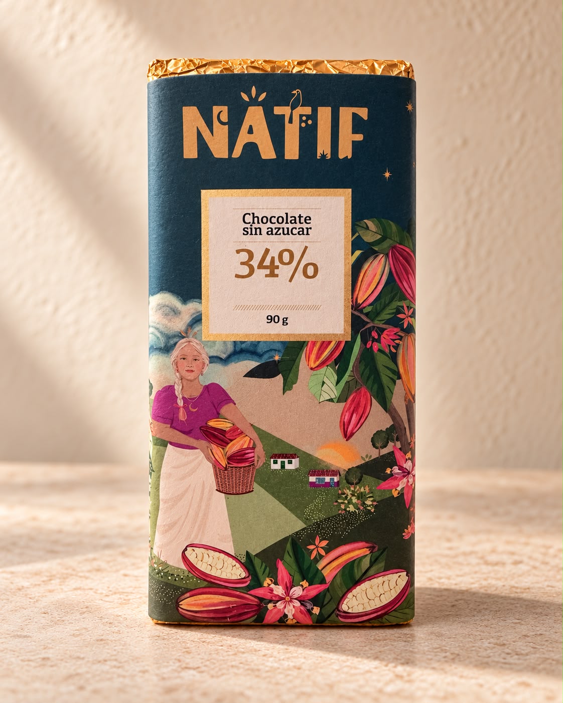 Chocolate de Leche 34% sin azúcar origen Belga