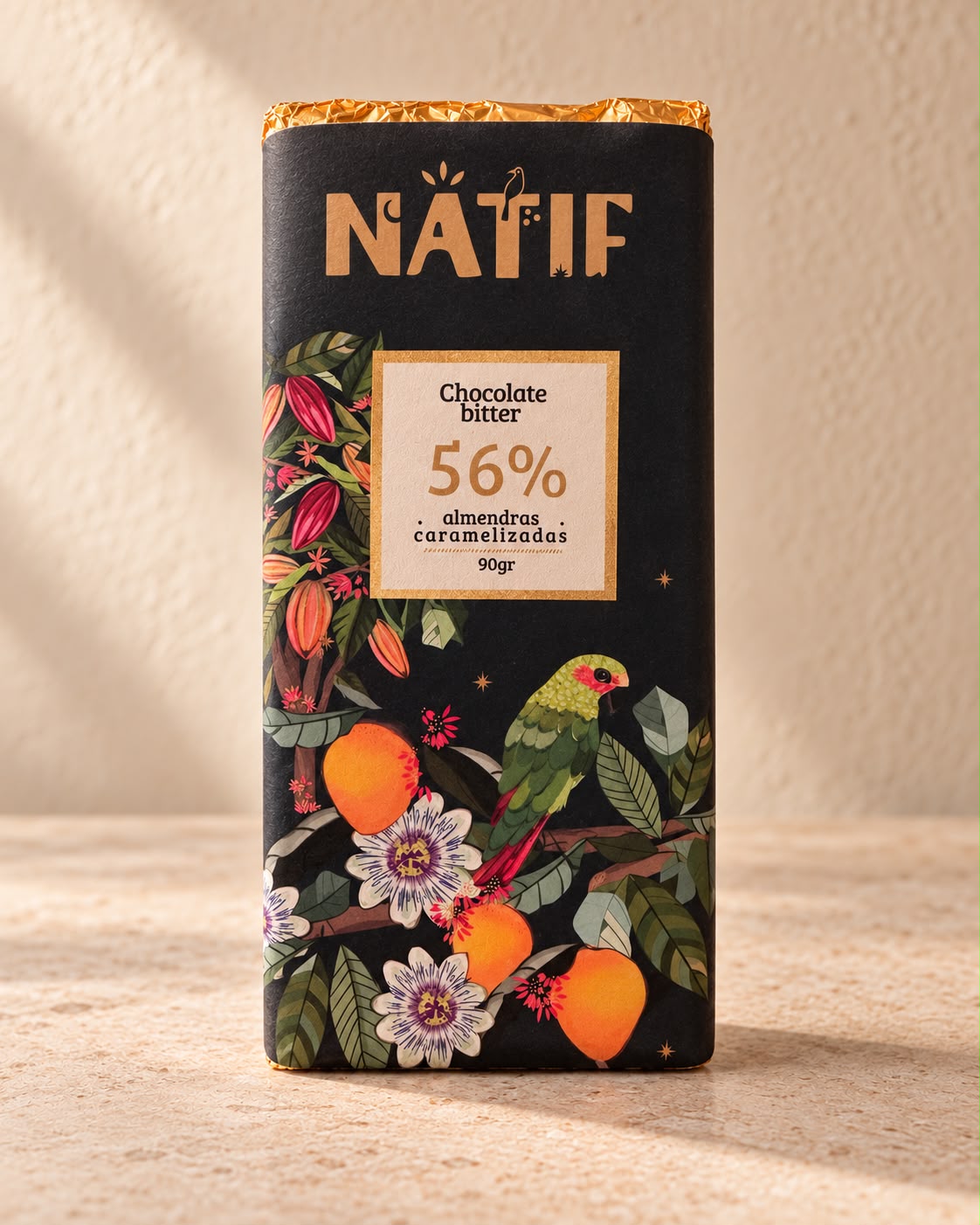 Chocolate Bitter 56%  con Almendras origen Belga