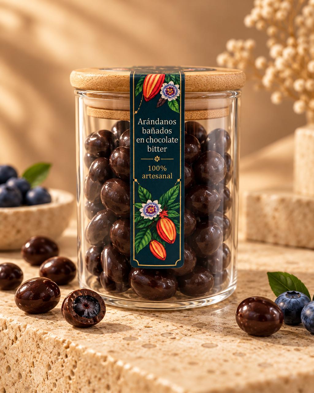 Arándanos bañados en chocolate bitter 56%