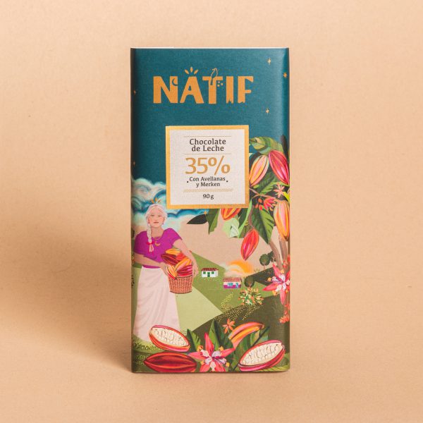 Chocolate de Leche 35% con Avellanas y Merken Origen Belga